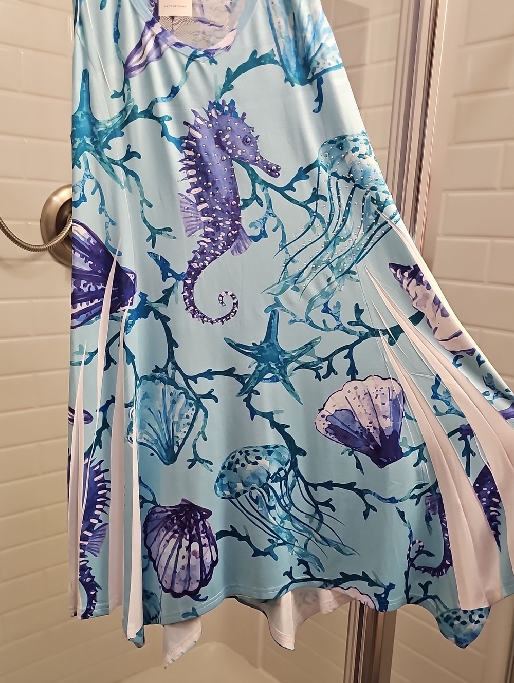 India Boutique Aqua and Blue Floral Lace Dress/Cover Up. NWT. - Picture 8 of 8